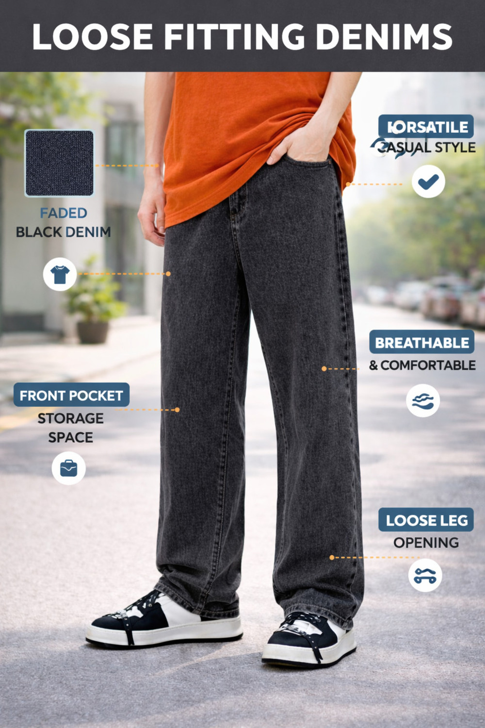 Image of LittleRippers Loose Fit Boys Black Jeans