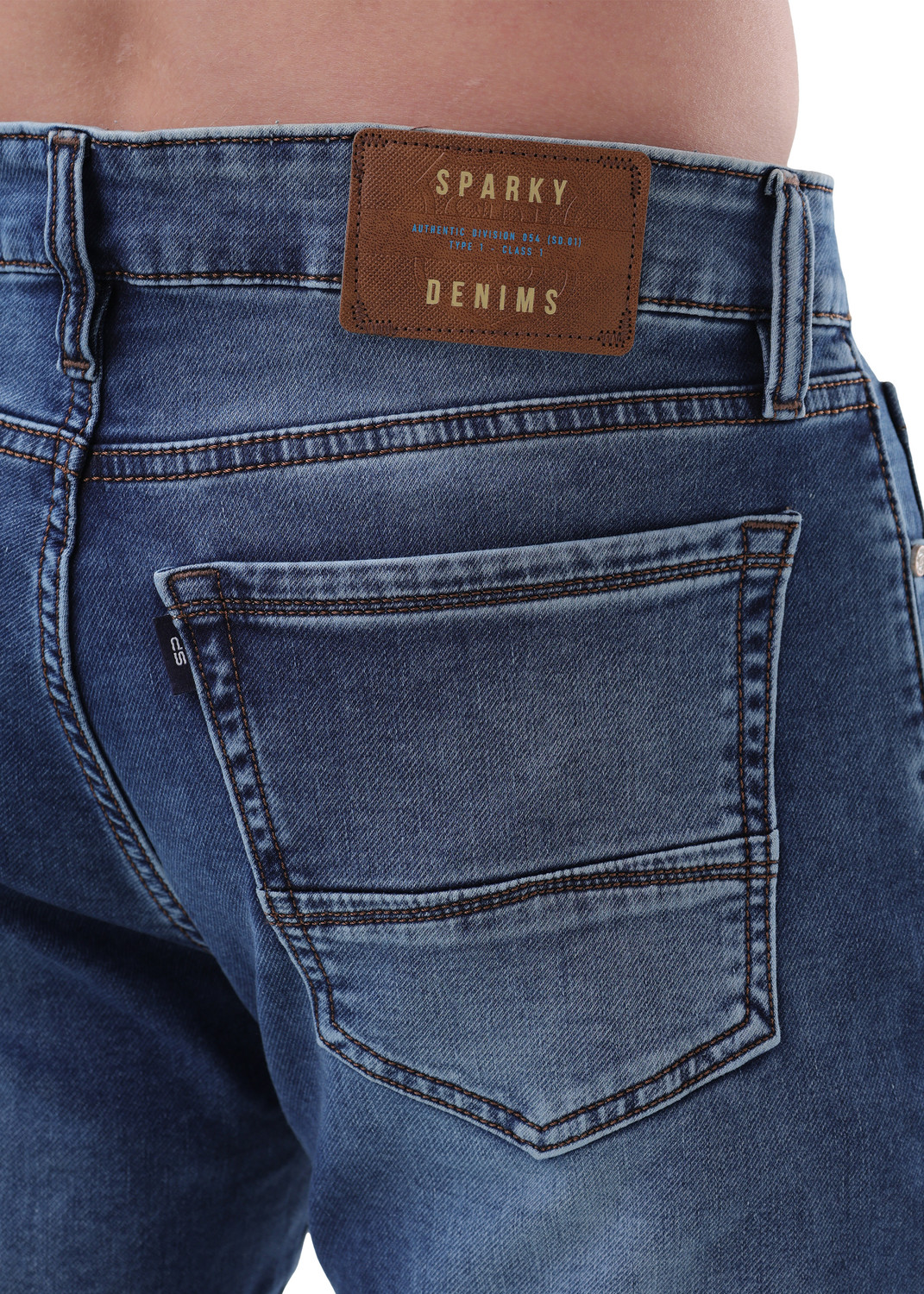Image of SPARKY Straight Fit Men Blue Jeans