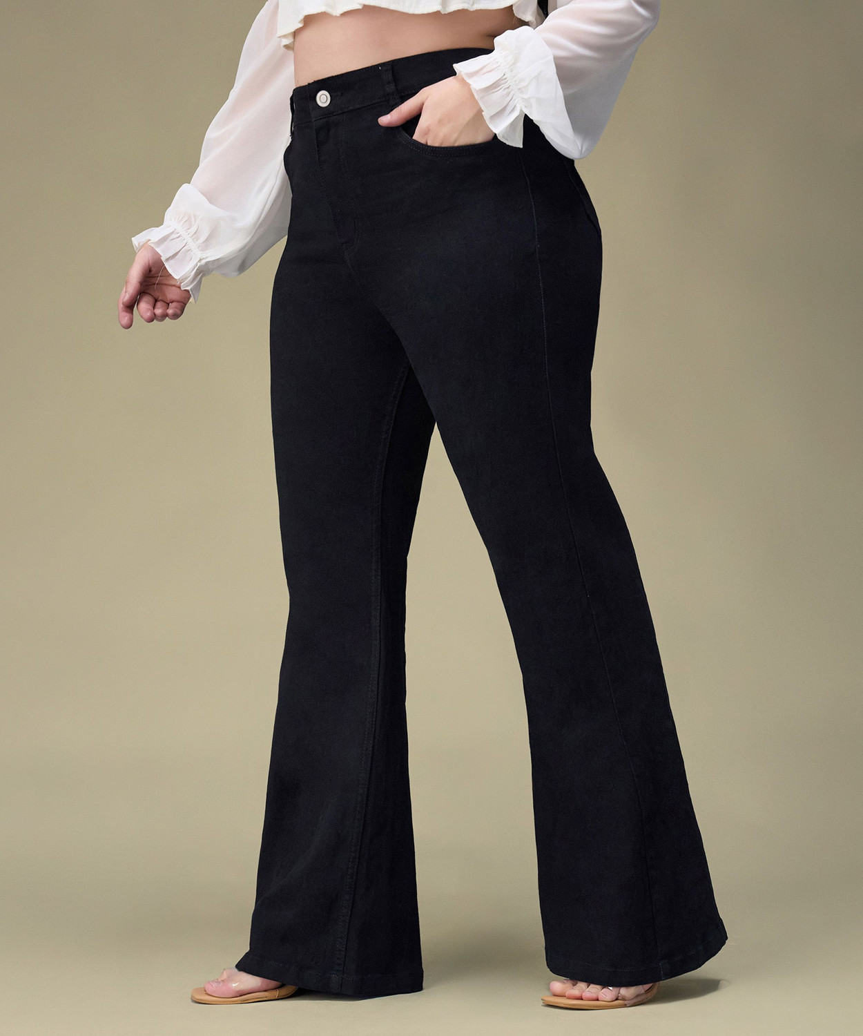 Image of Miss Chase Relaxed Fit Women Black Jeans