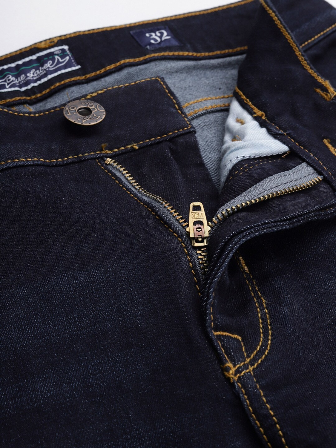 Image of FLYING MACHINE Men Skinny Low Rise Dark Blue Jeans