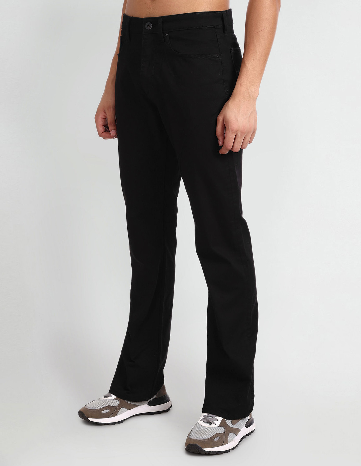 Image of FLYING MACHINE Boot-Leg Men Black Jeans