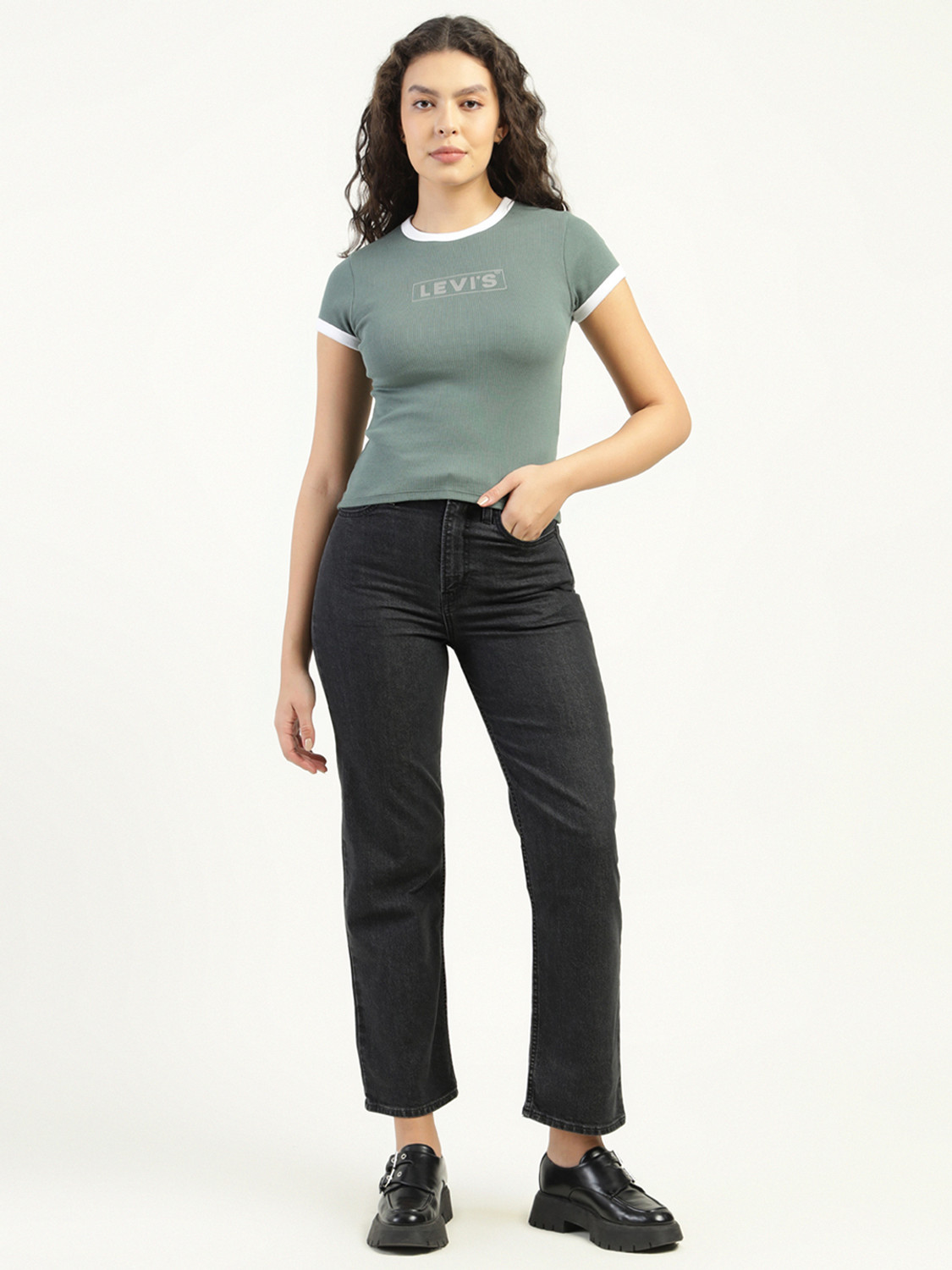 Image of LEVI'S Straight Fit Women Black Jeans