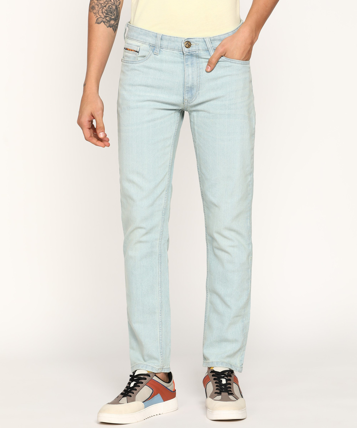 Image of The Indian Garage Co. Regular Men Light Blue Jeans