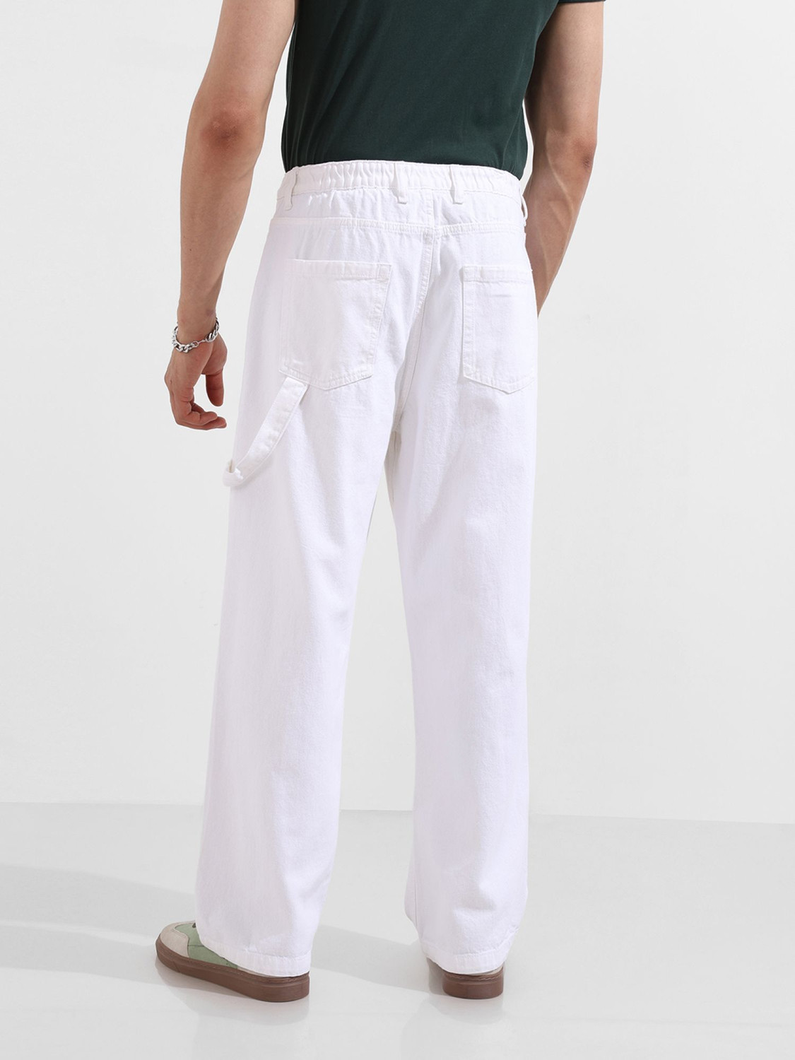 Image of The Indian Garage Co. Relaxed Fit Men White Jeans