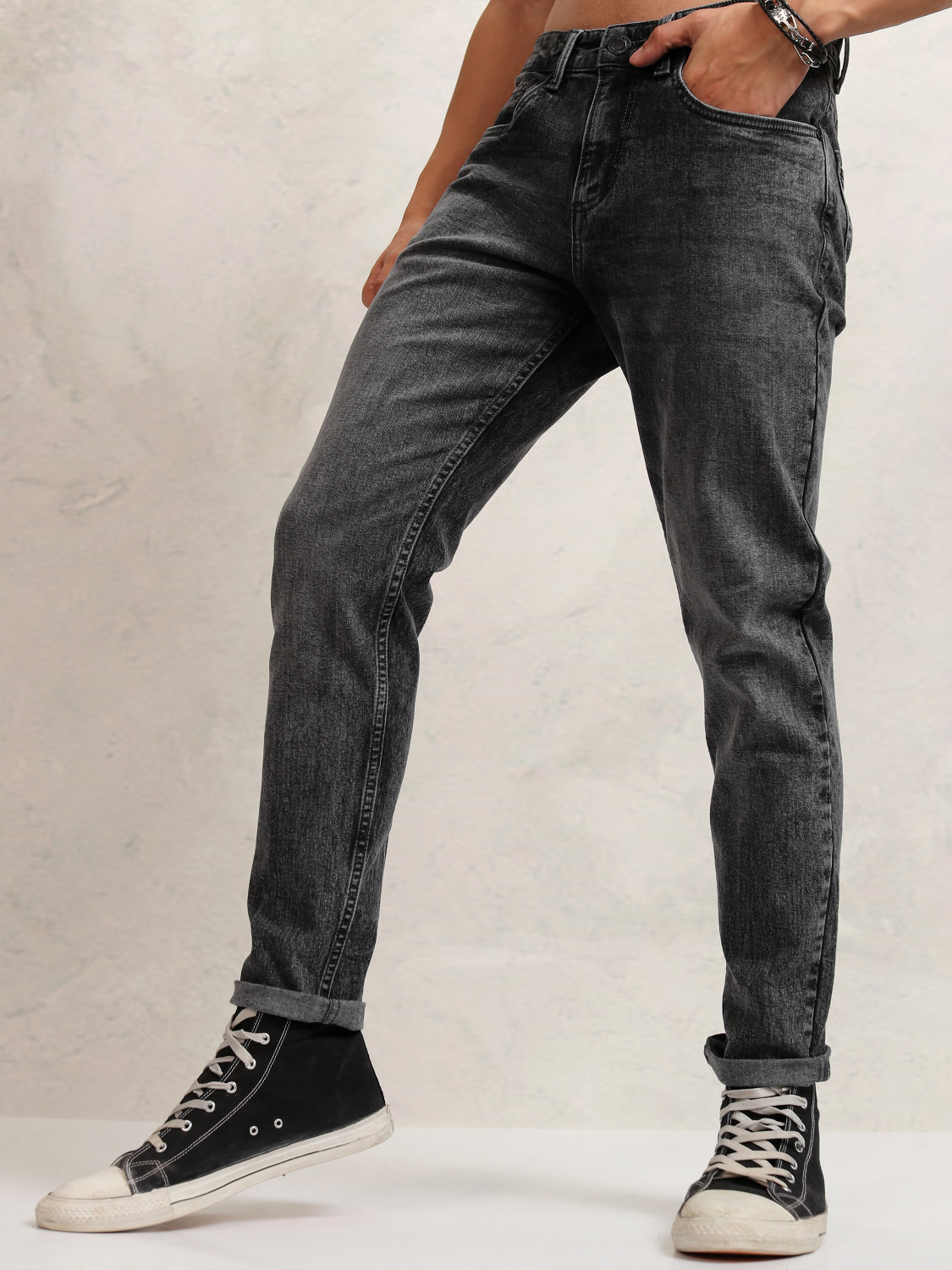 Image of HIGHLANDER Tapered Fit Men Grey Jeans