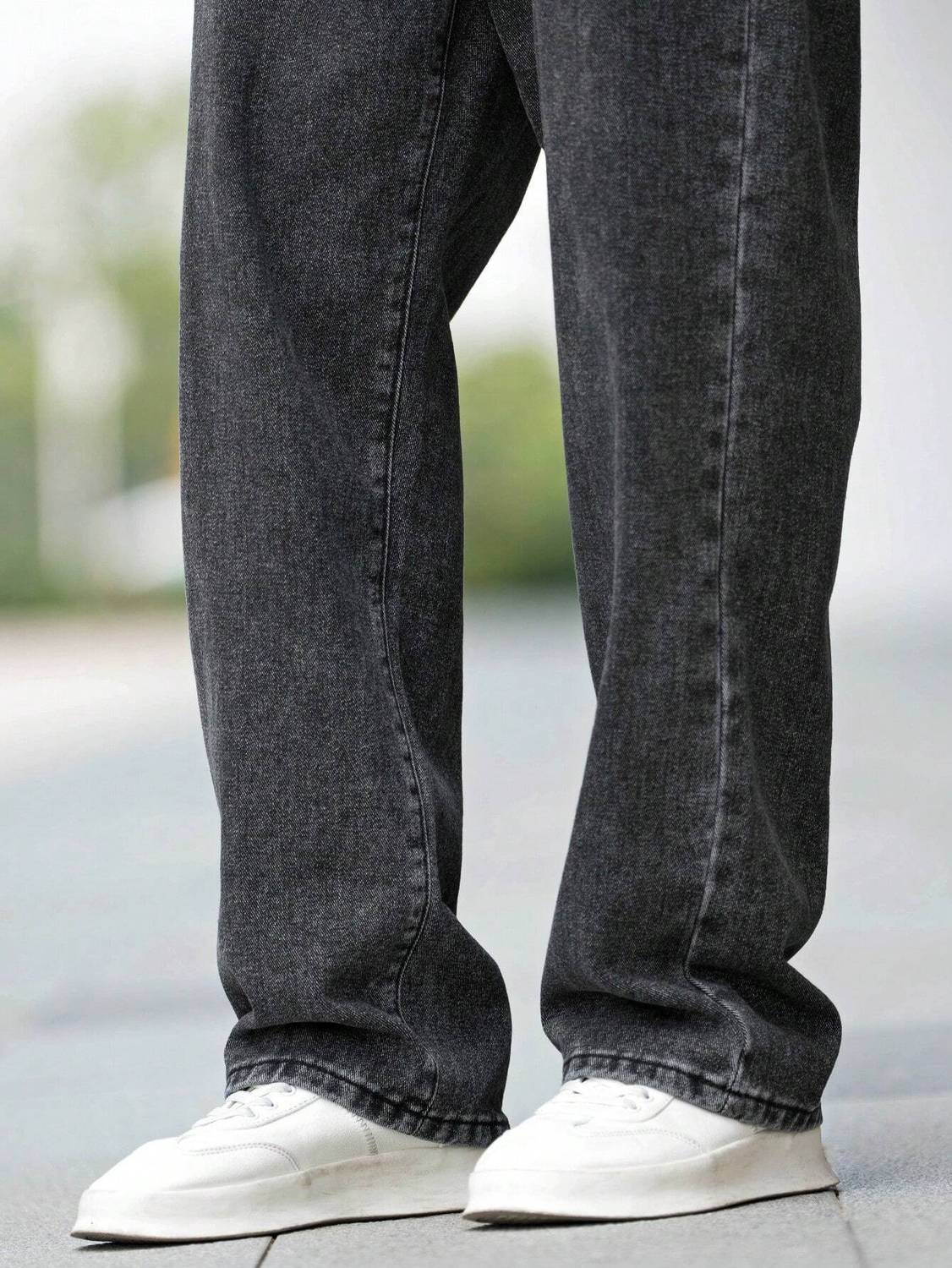 DENIM LOOK Relaxed Fit Men Dark Grey Jeans - Image 5