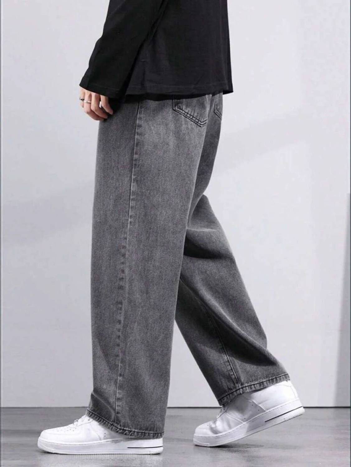 Denim Life Loose Fit Men Grey Jeans