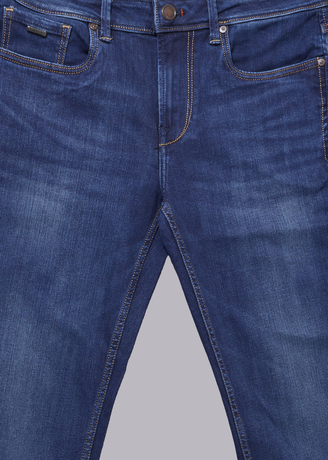 Image of KILLER Men Slim Mid Rise Dark Blue Jeans