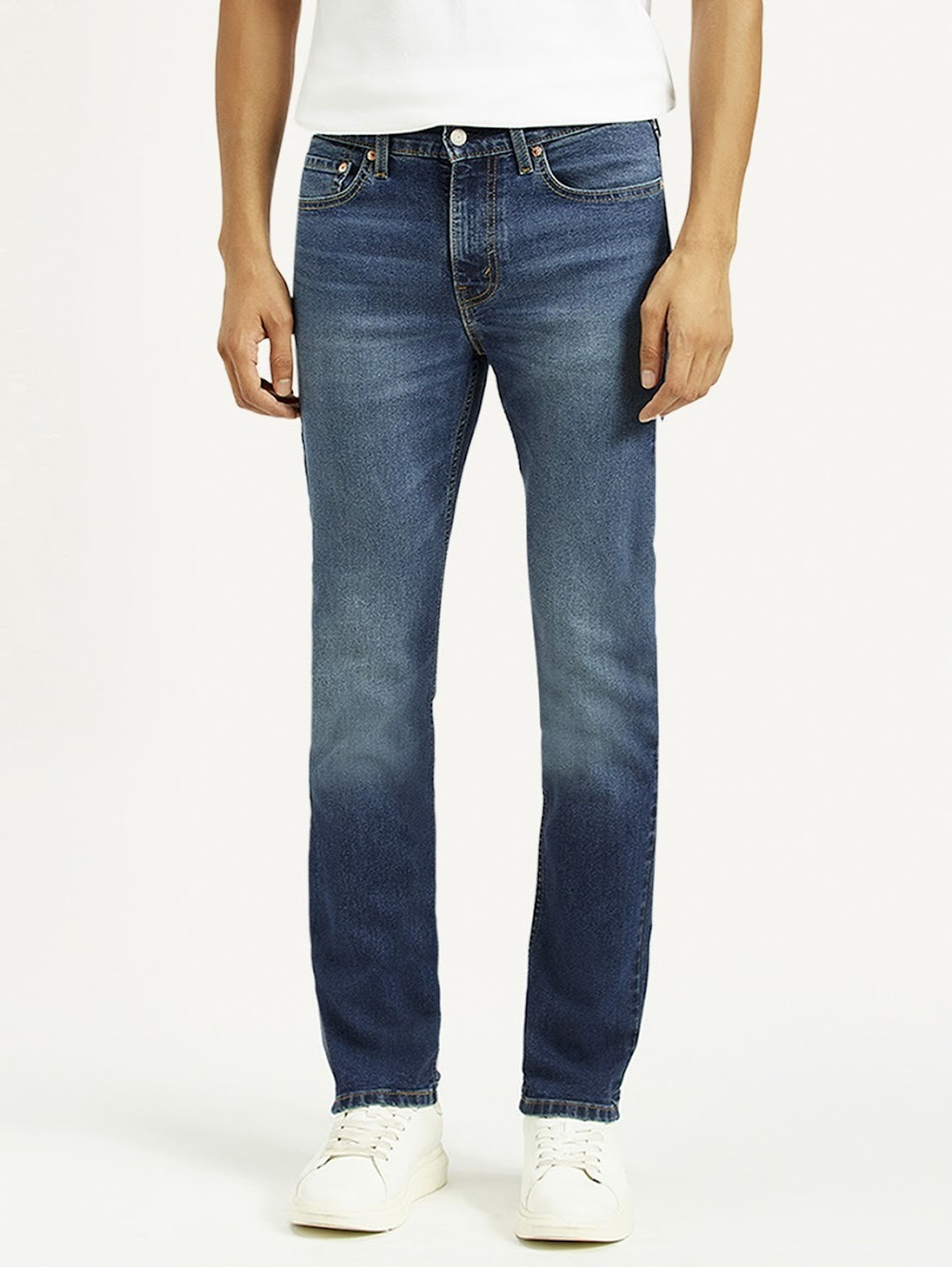 Image of LEVI'S 505 Straight Fit Men Dark Blue Jeans