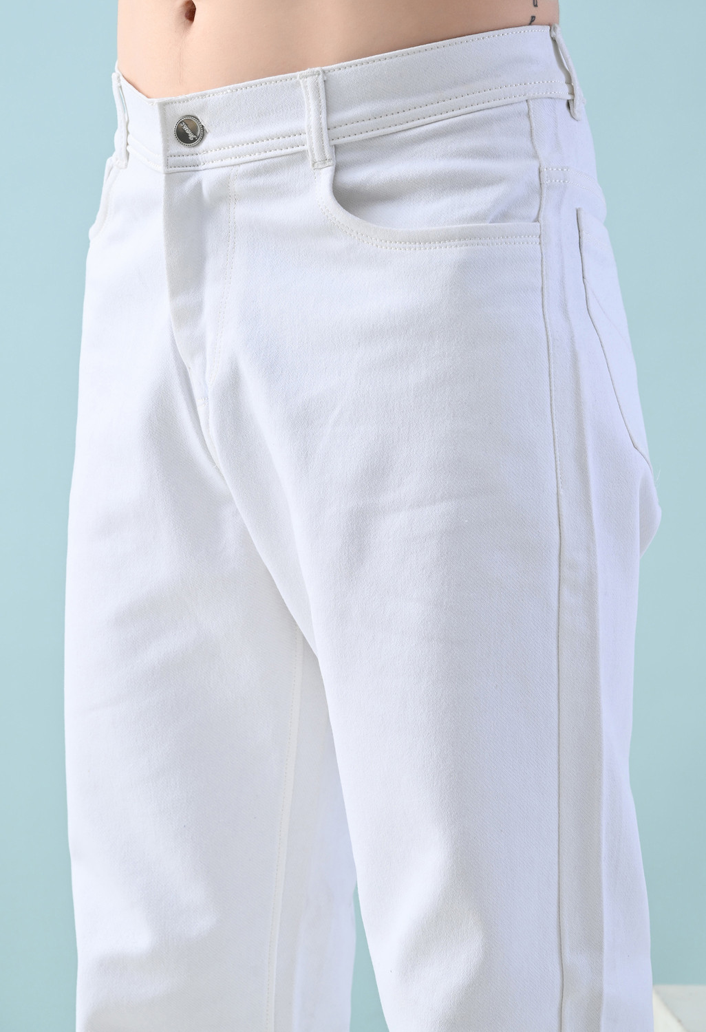 Image of Moda Rapido Loose Fit Men White Jeans