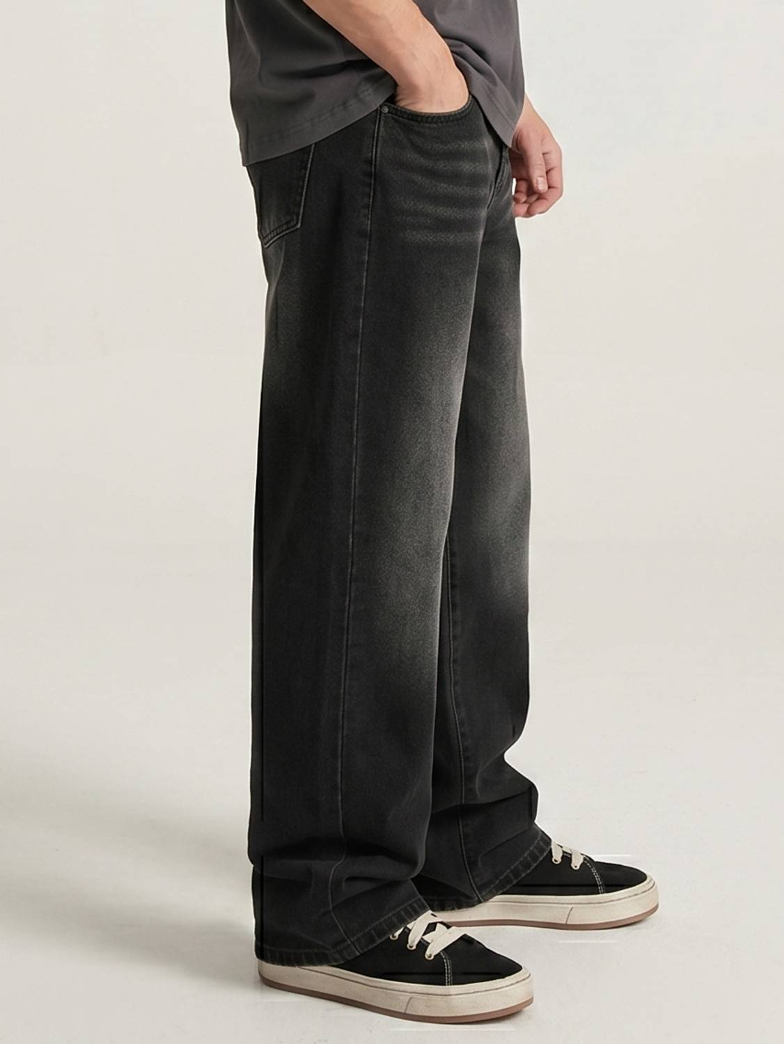ALLFALAH Straight Fit Black Jeans - Image 3