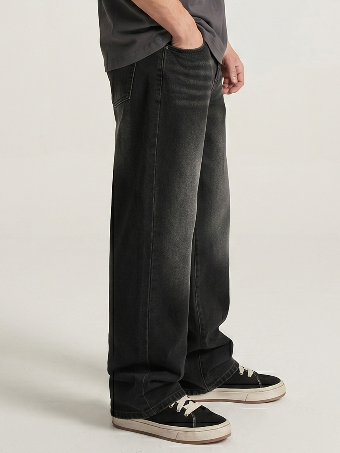 Image of Naaztraders Straight Fit Men Black Jeans