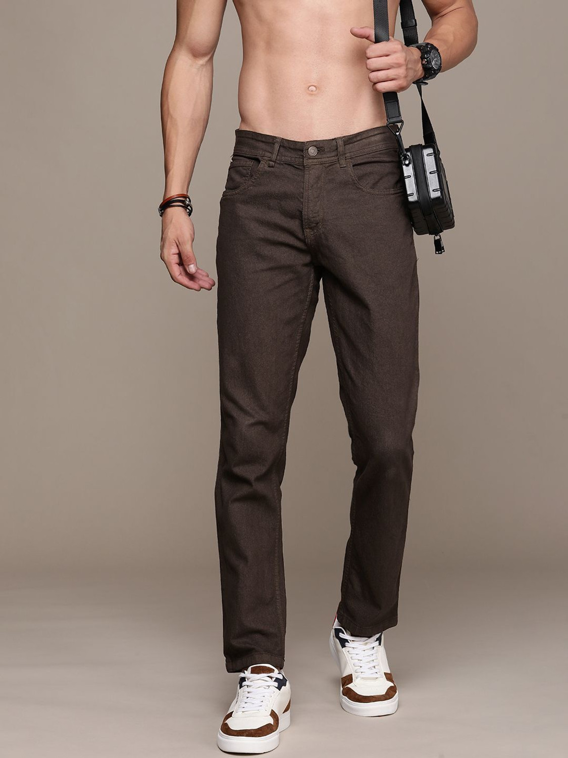 Image of Roadster Slim Men Brown Jeans