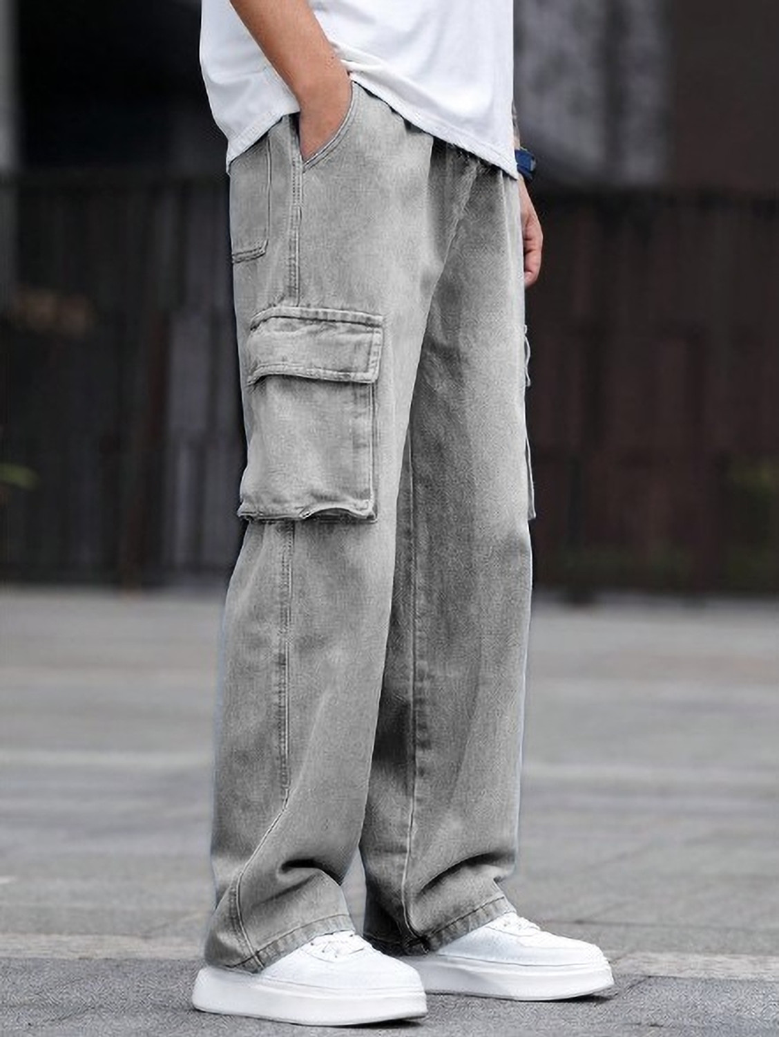 Image of WaltZ Loose Fit Men Grey Jeans