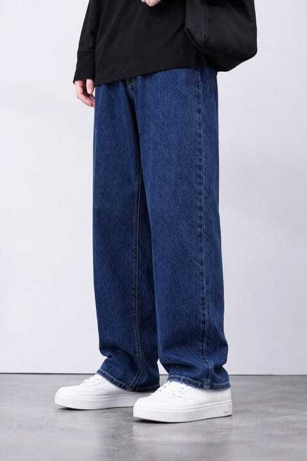 Image of BOLD & BARE Straight Fit Men Dark Blue Jeans