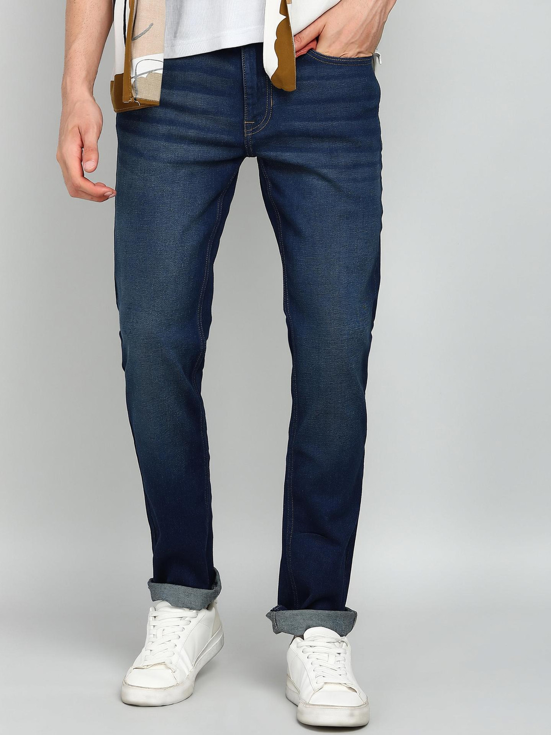 Image of FLYING MACHINE Slim Men Blue Jeans