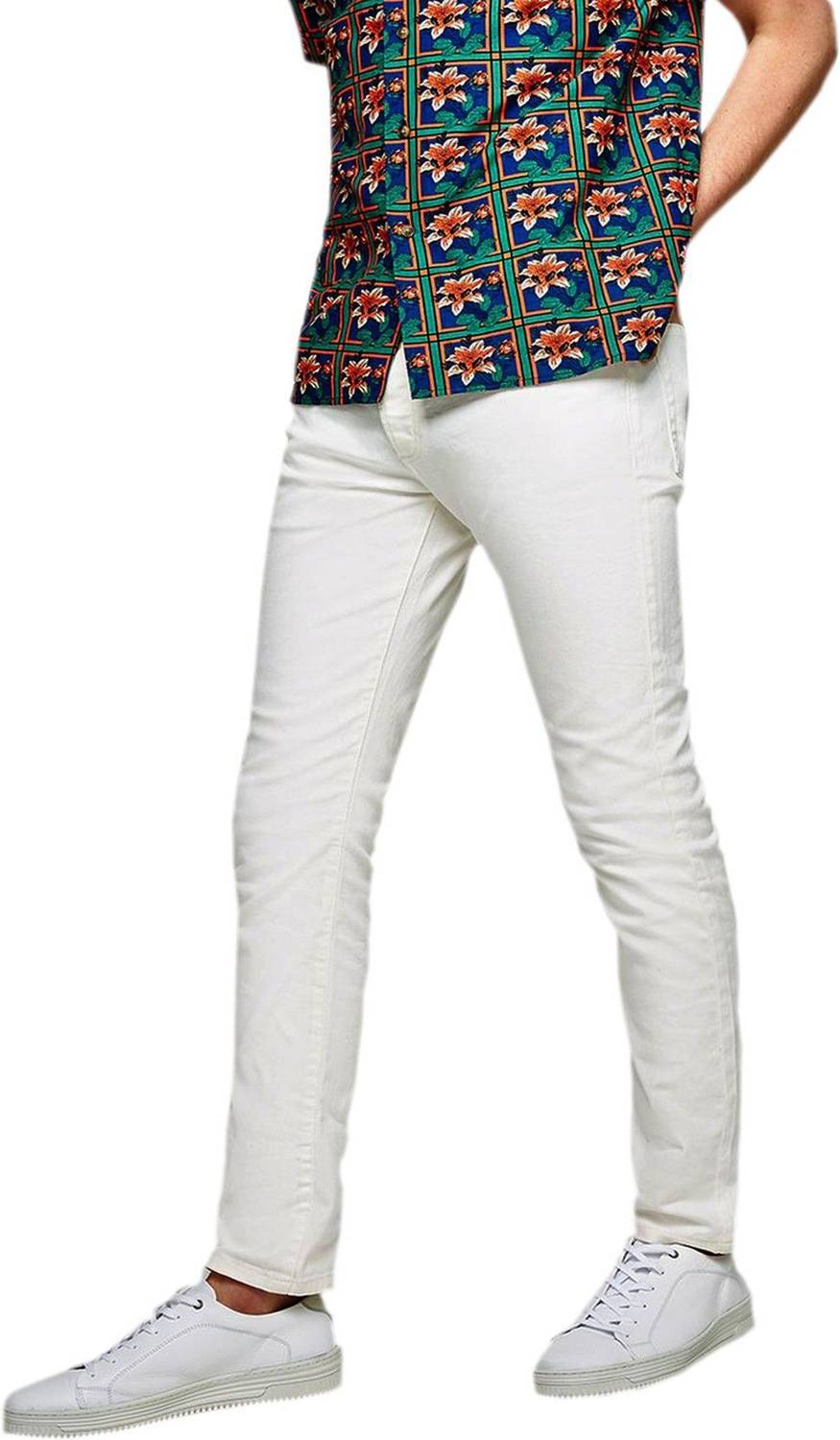 CALCIUM Skinny Men White Jeans