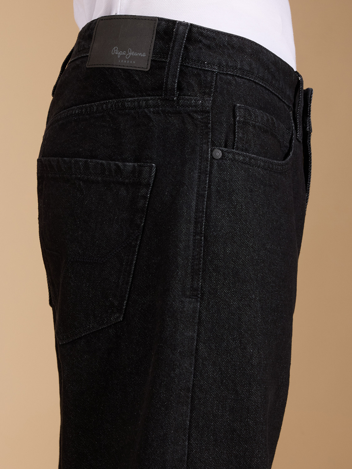 Image of Pepe Jeans Relaxed Fit Men Black Jeans