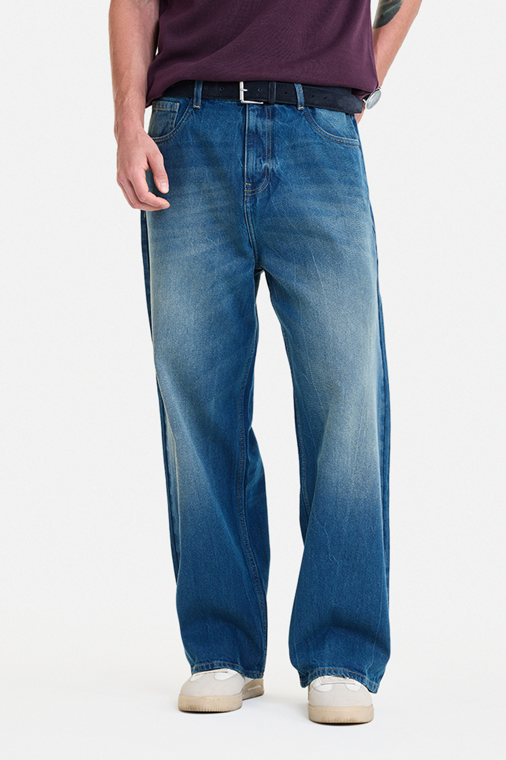 Image of Snitch Loose Fit Men Blue Jeans