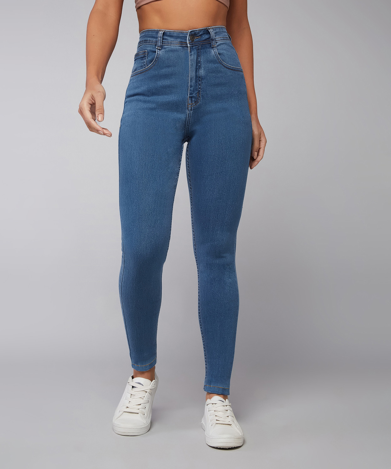 Image of DOLCE CRUDO Skinny Women Blue Jeans