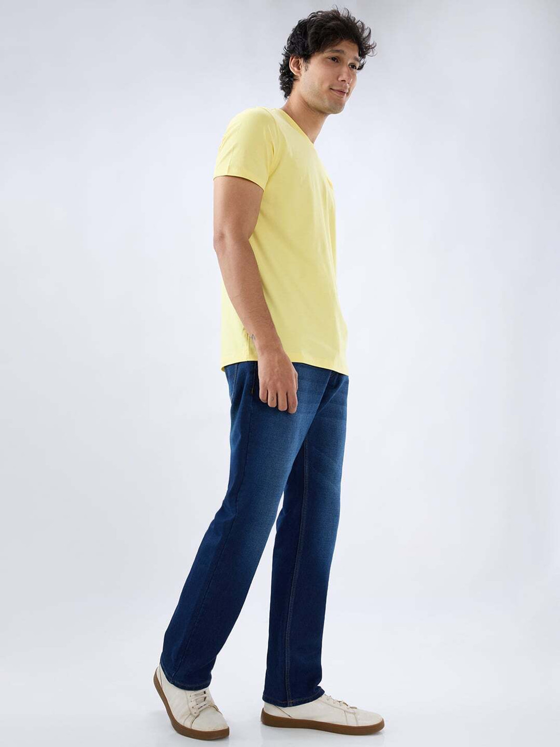 Image of Spykar Relaxed Fit Men Dark Blue Jeans
