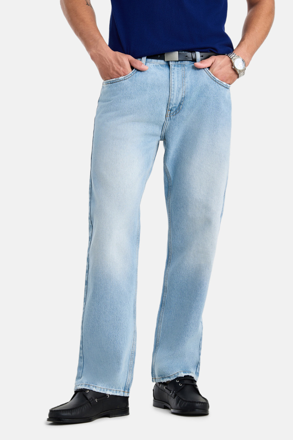 Image of Snitch Straight Fit Men Light Blue Jeans