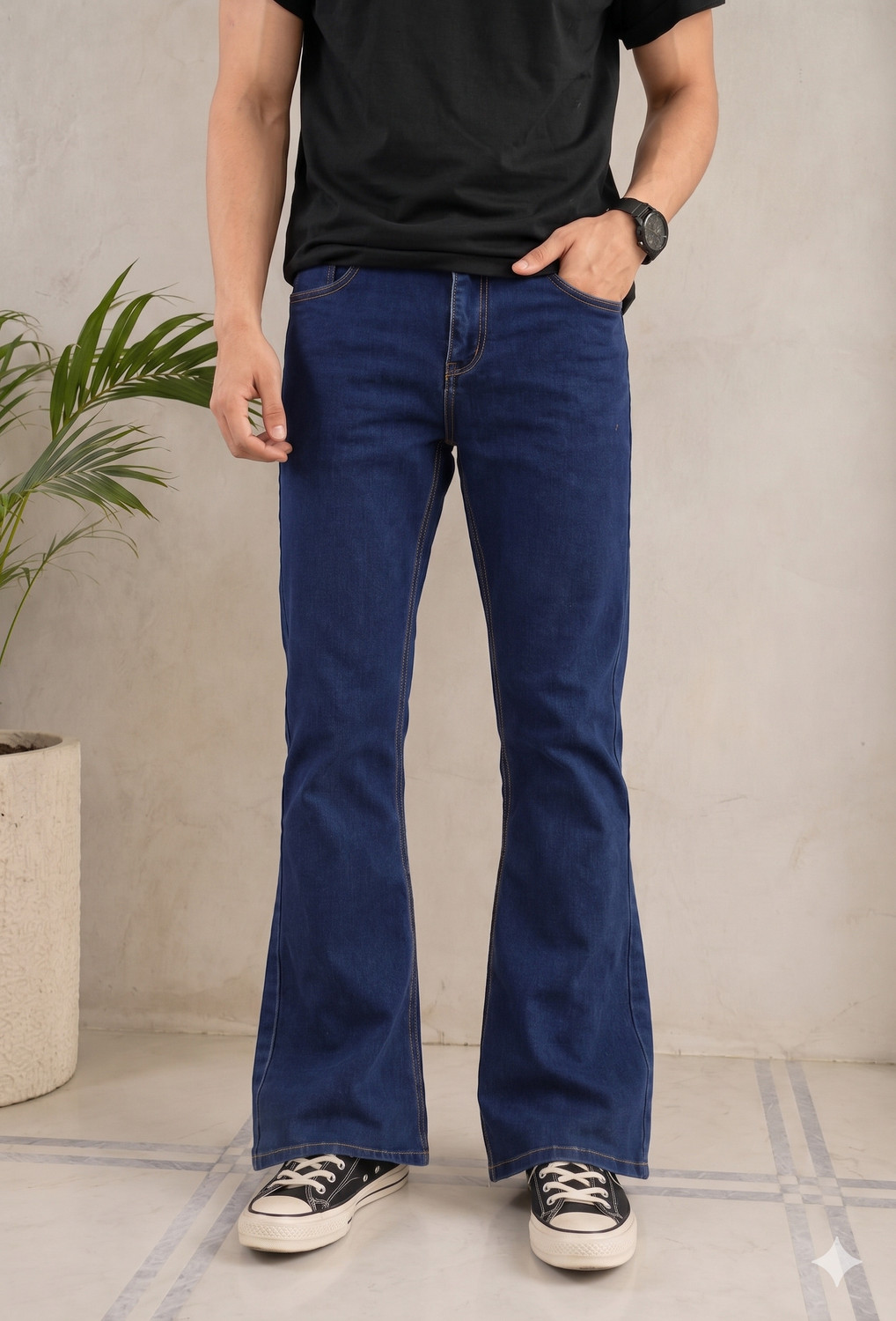 Image of PODGE Boot-Leg Men Dark Blue Jeans