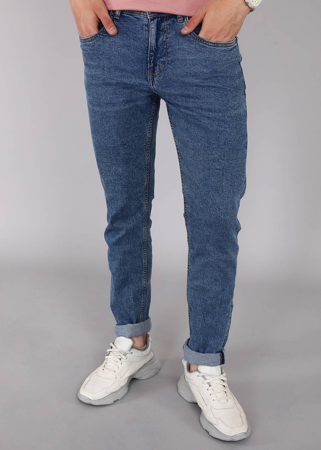 BEING HUMAN Slim Men Blue Jeans