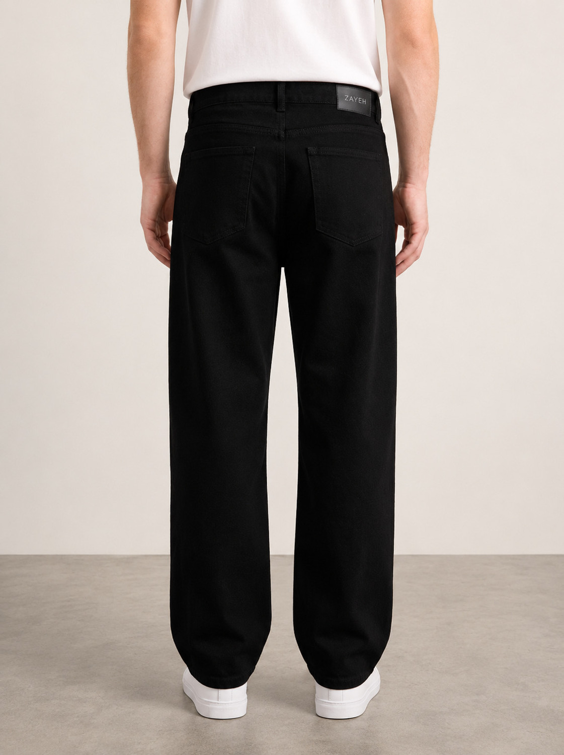 Image of ZAYSH Men Baggy Fit Mid Rise Black Jeans