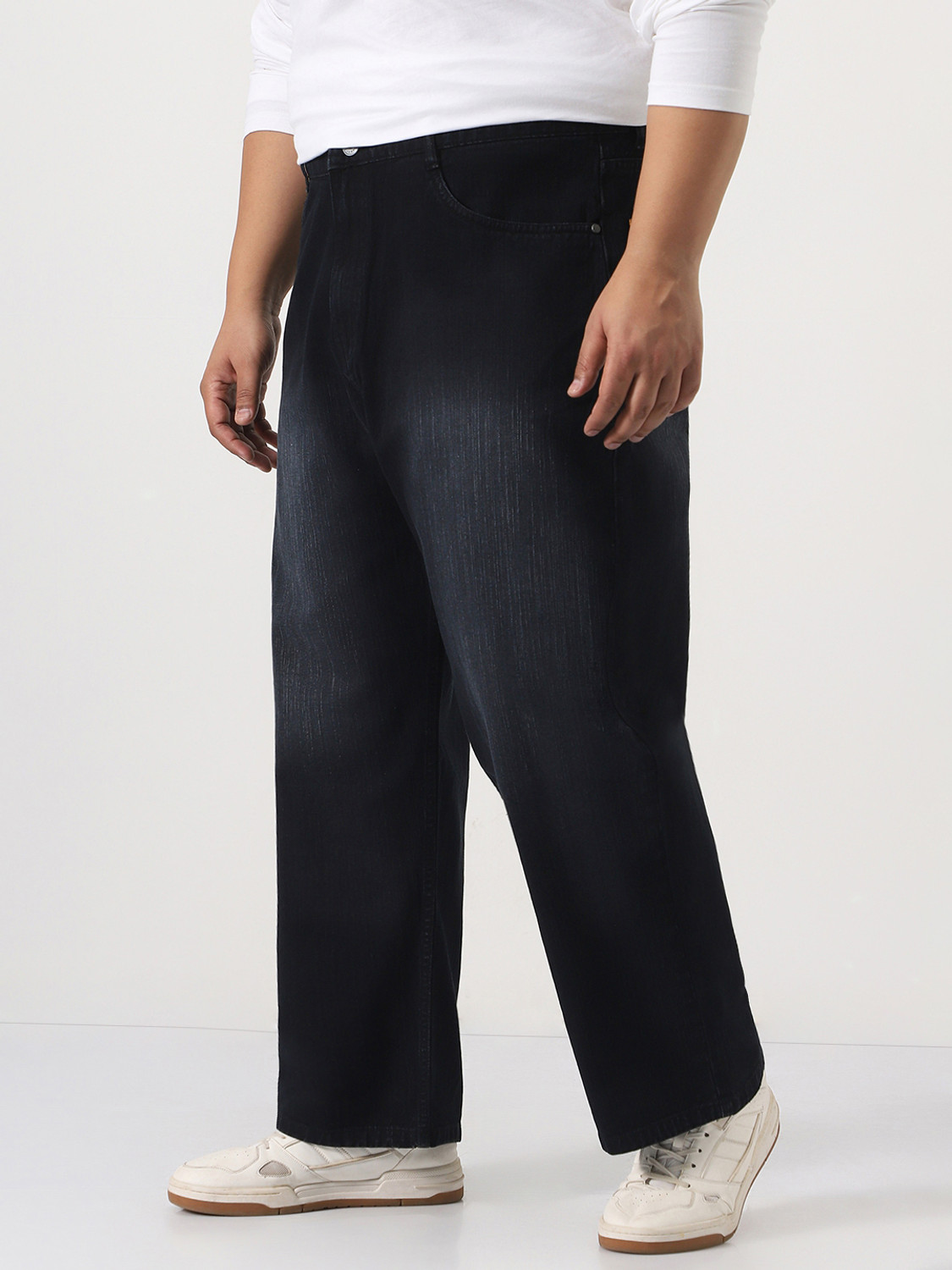 Image of Urbano Plus Loose Fit Men Black Jeans