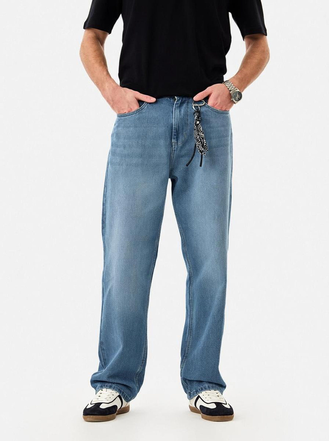 Image of Snitch Relaxed Fit Men Blue Jeans
