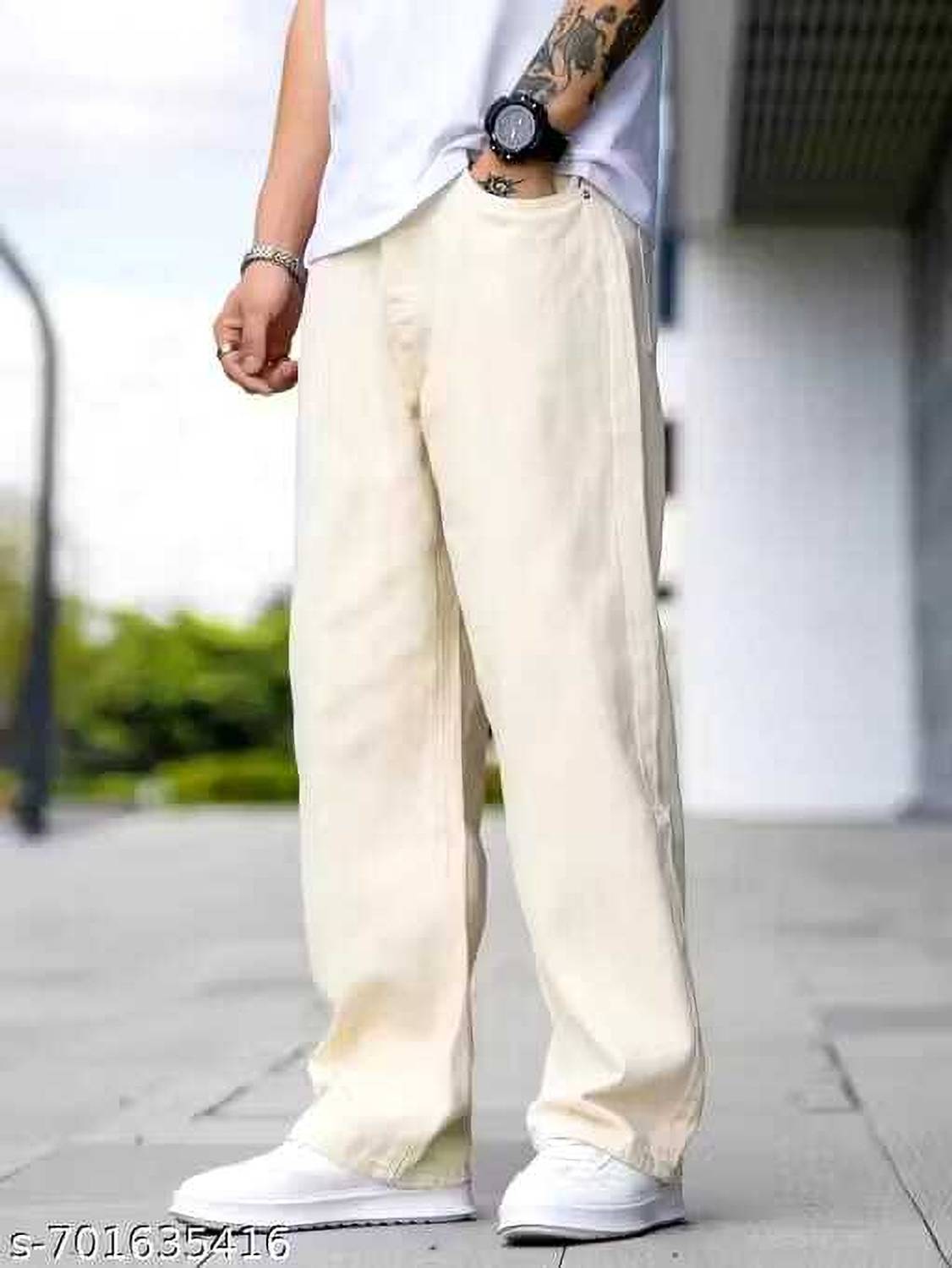 SFCLOTHING Baggy Fit Men Beige Jeans - Image 2