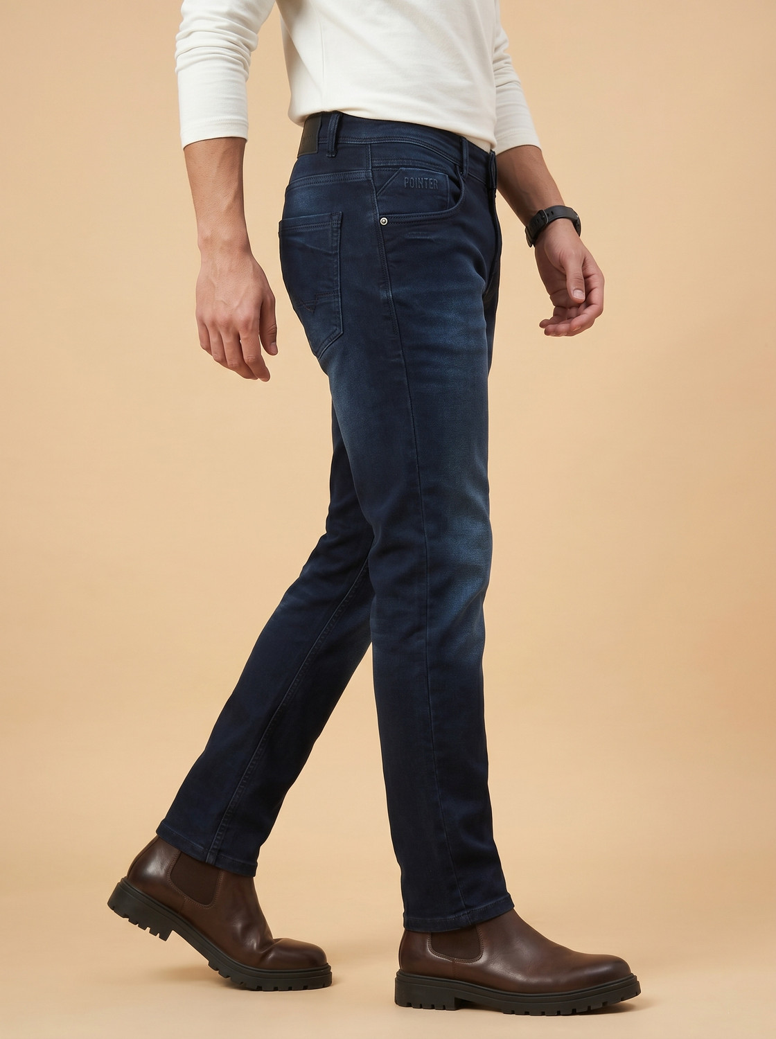 Image of Pointer Straight Fit Men Dark Blue Jeans