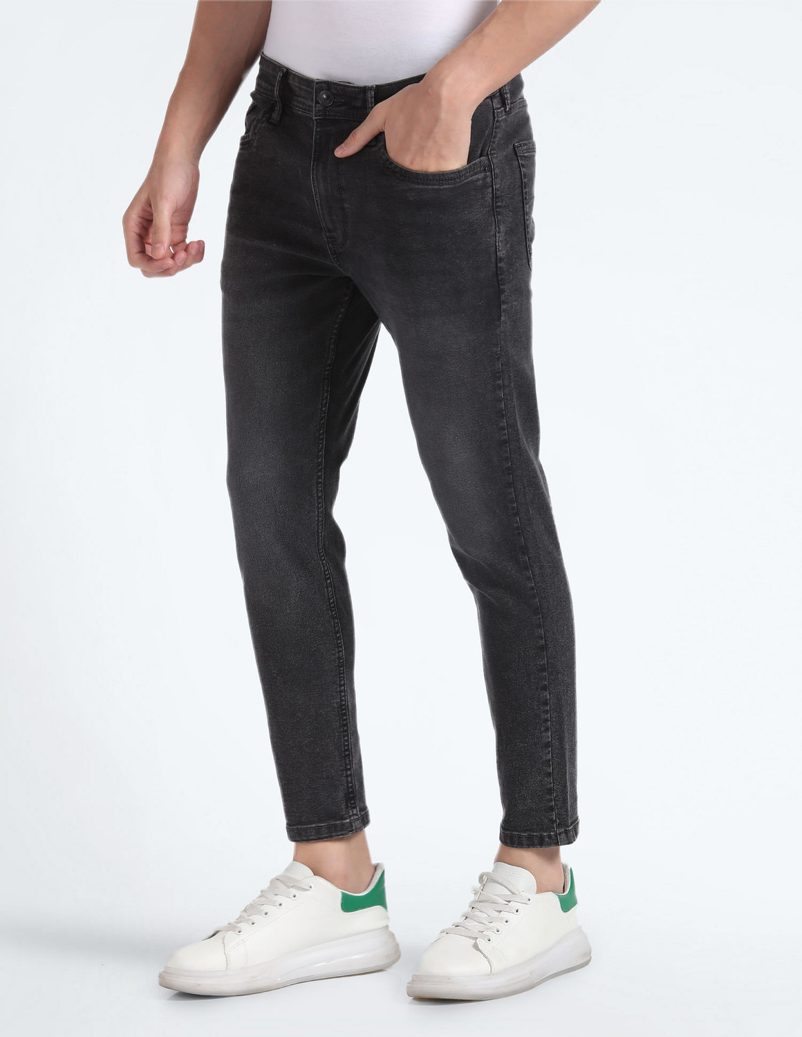 Image of FLYING MACHINE Skinny Men Black Jeans