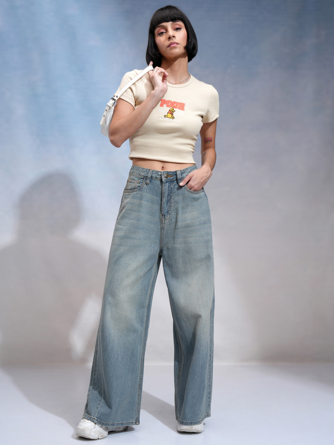 Image of Tokyo Talkies Flared Women Light Blue Jeans