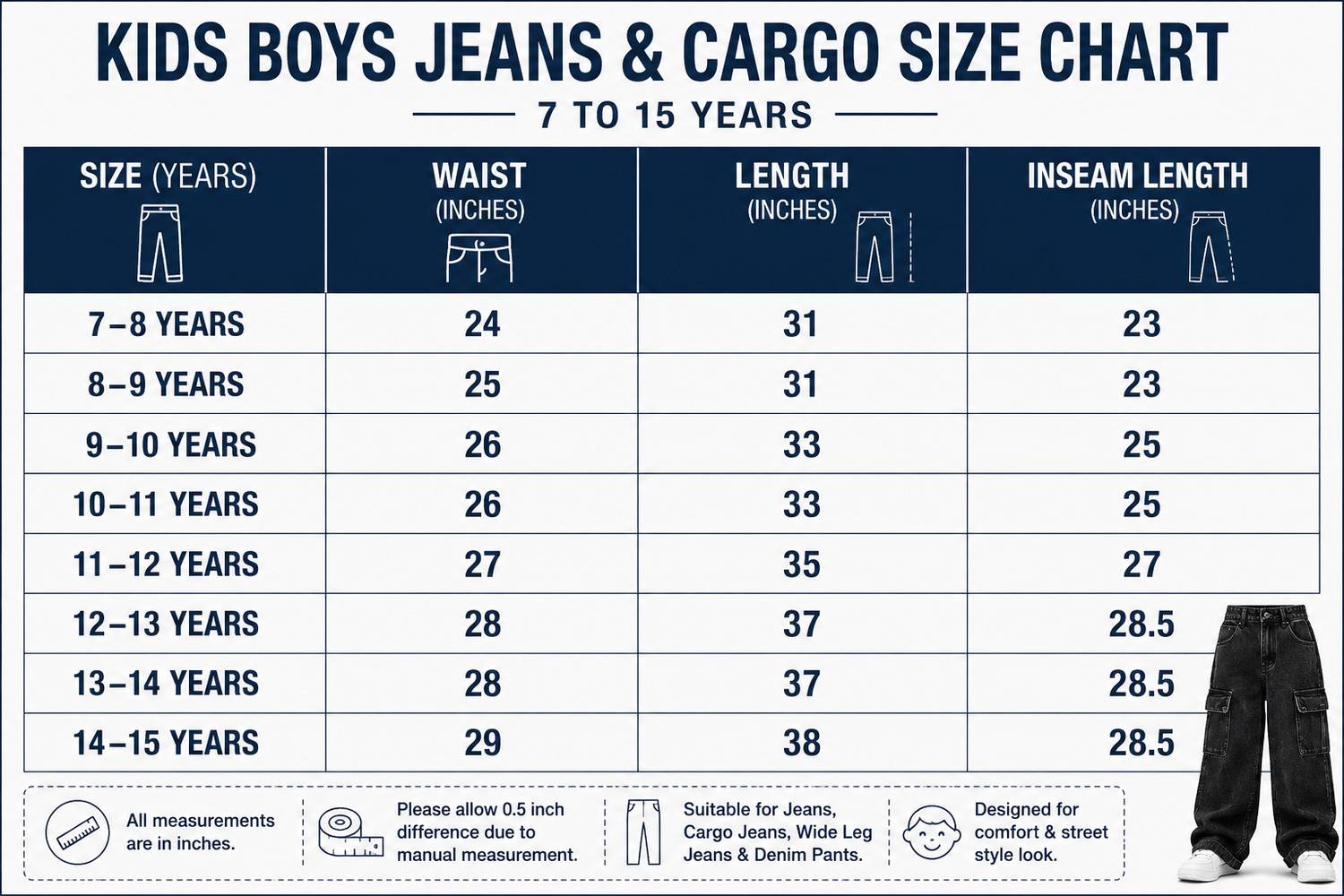 ARTVISION Loose Fit Boys Black Jeans - Image 5