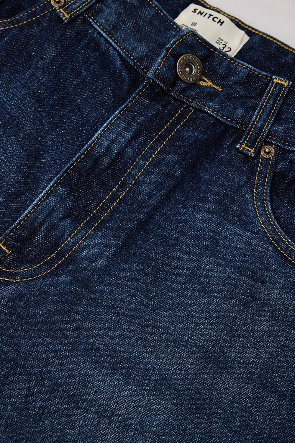 Image of Snitch Relaxed Fit Men Dark Blue Jeans