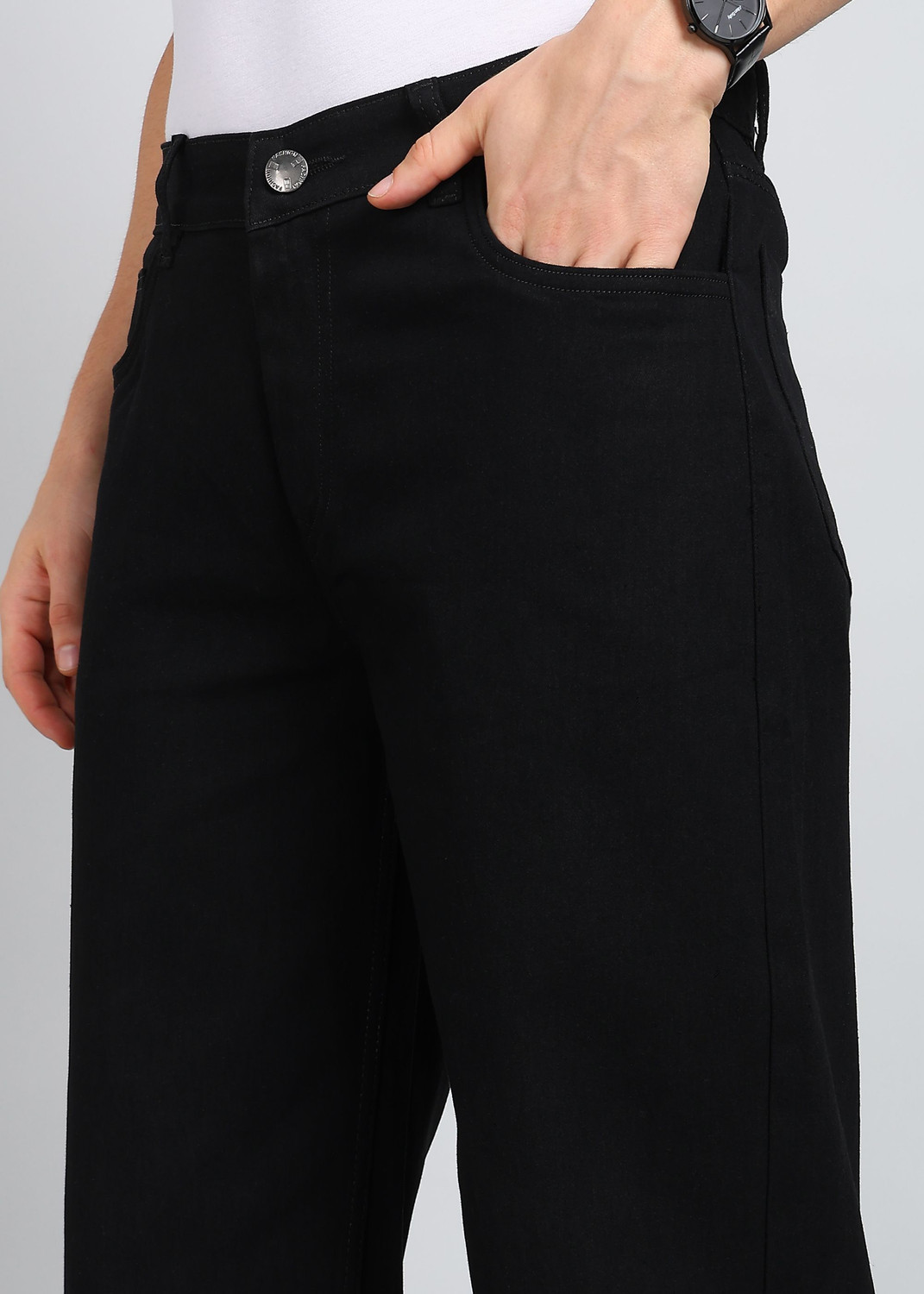 Image of JAAR FASHION Loose Fit Men Black Jeans