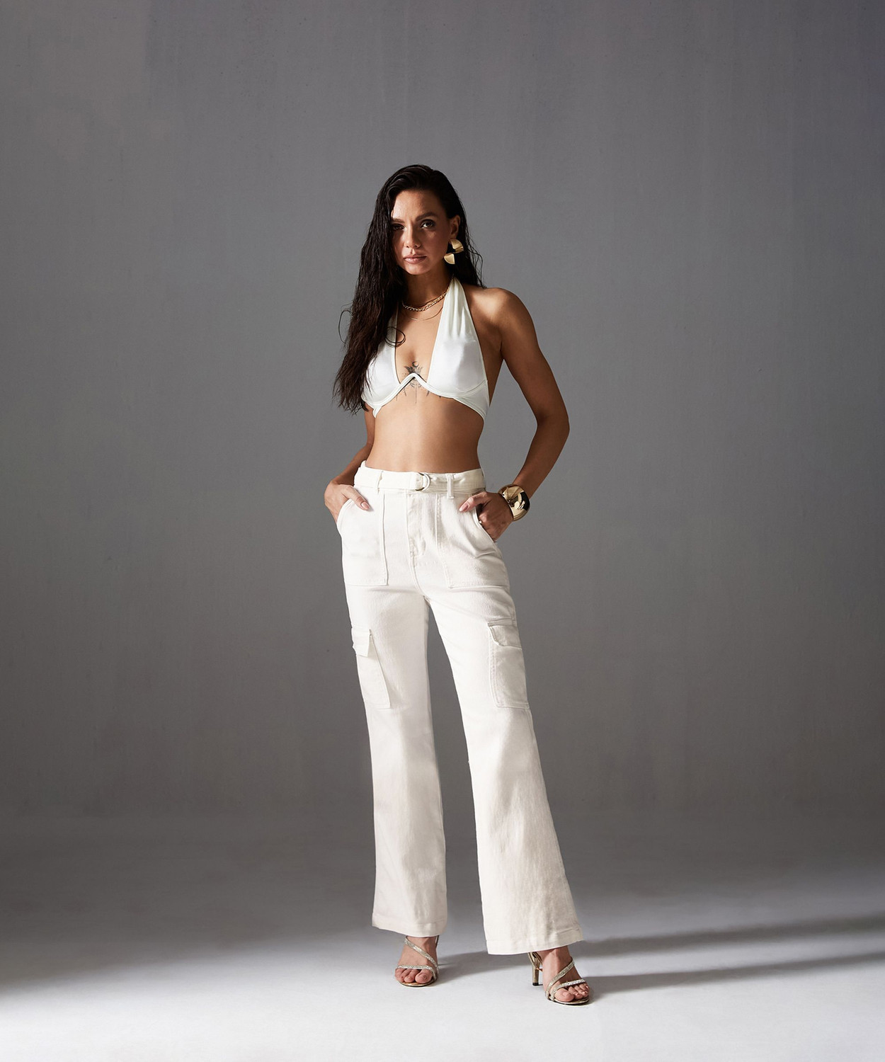 Image of Miss Chase Boot-Leg Women White Jeans