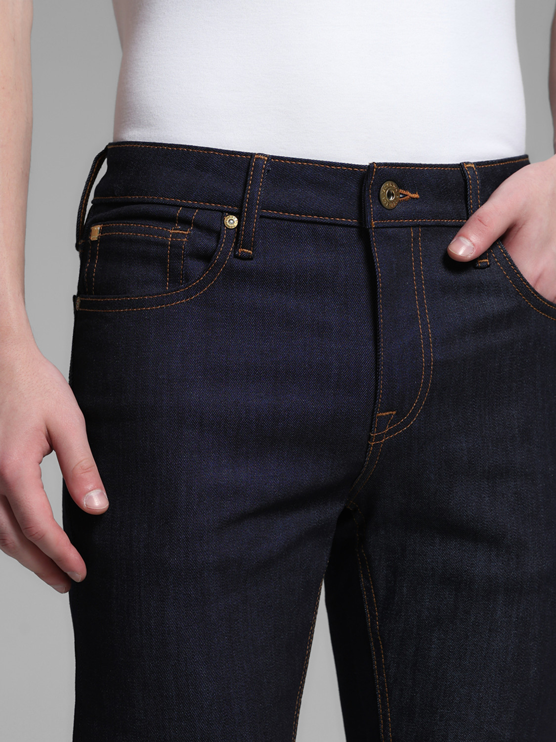 Image of JACK & JONES Slim Men Dark Blue Jeans