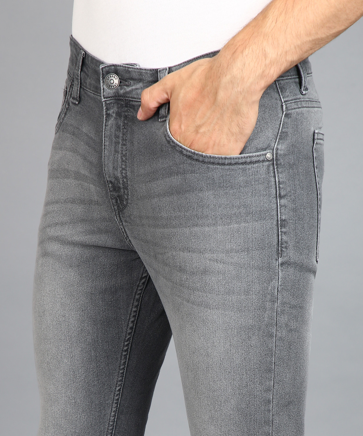 Image of Urbano Fashion Regular Men Dark Grey Jeans