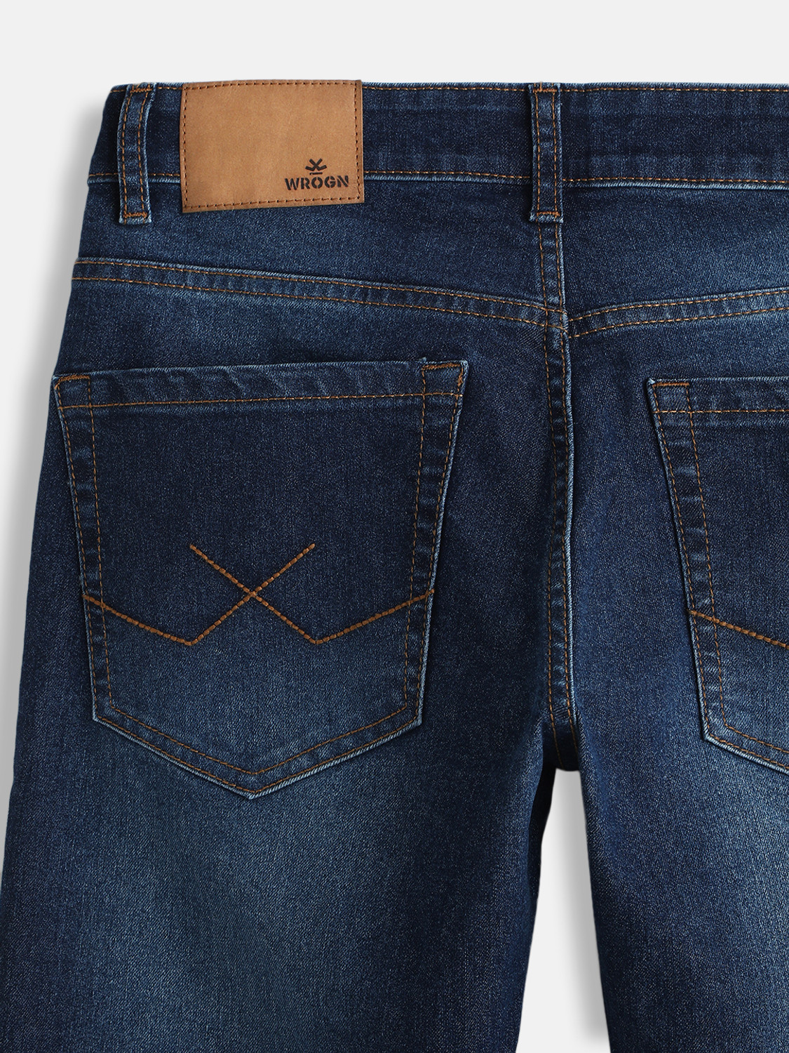 Image of WROGN Slim Men Dark Blue Jeans