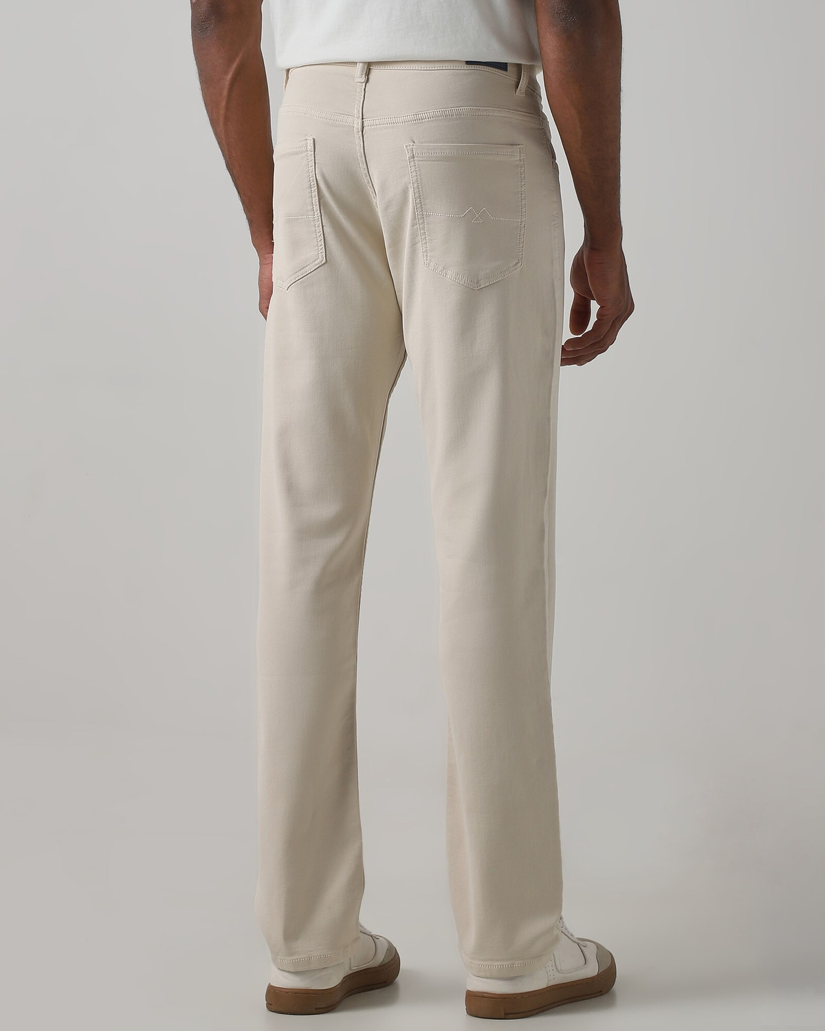Image of MUFTI Men Straight Fit Mid Rise White Jeans