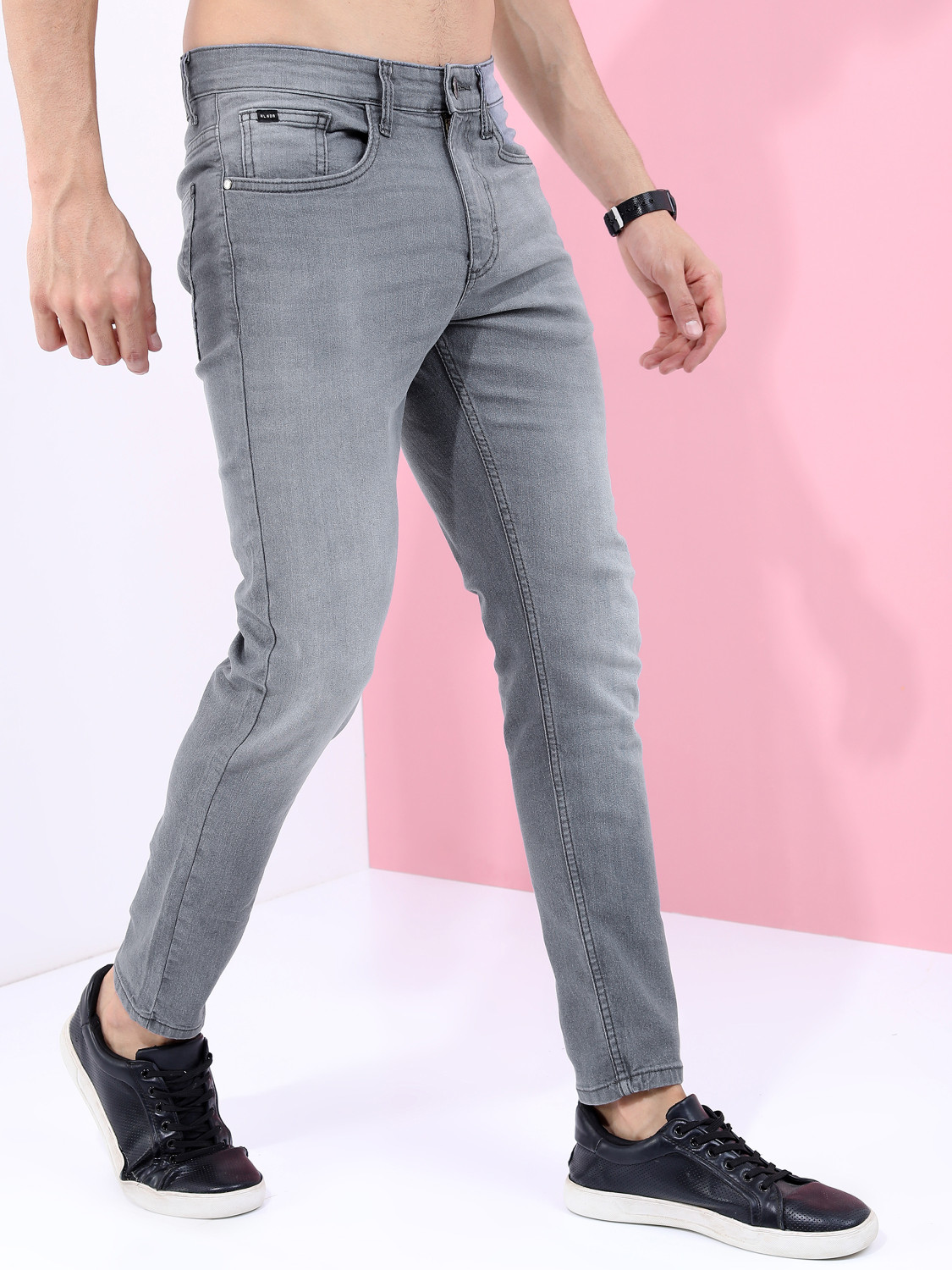 Image of HIGHLANDER Tapered Fit Men Grey Jeans