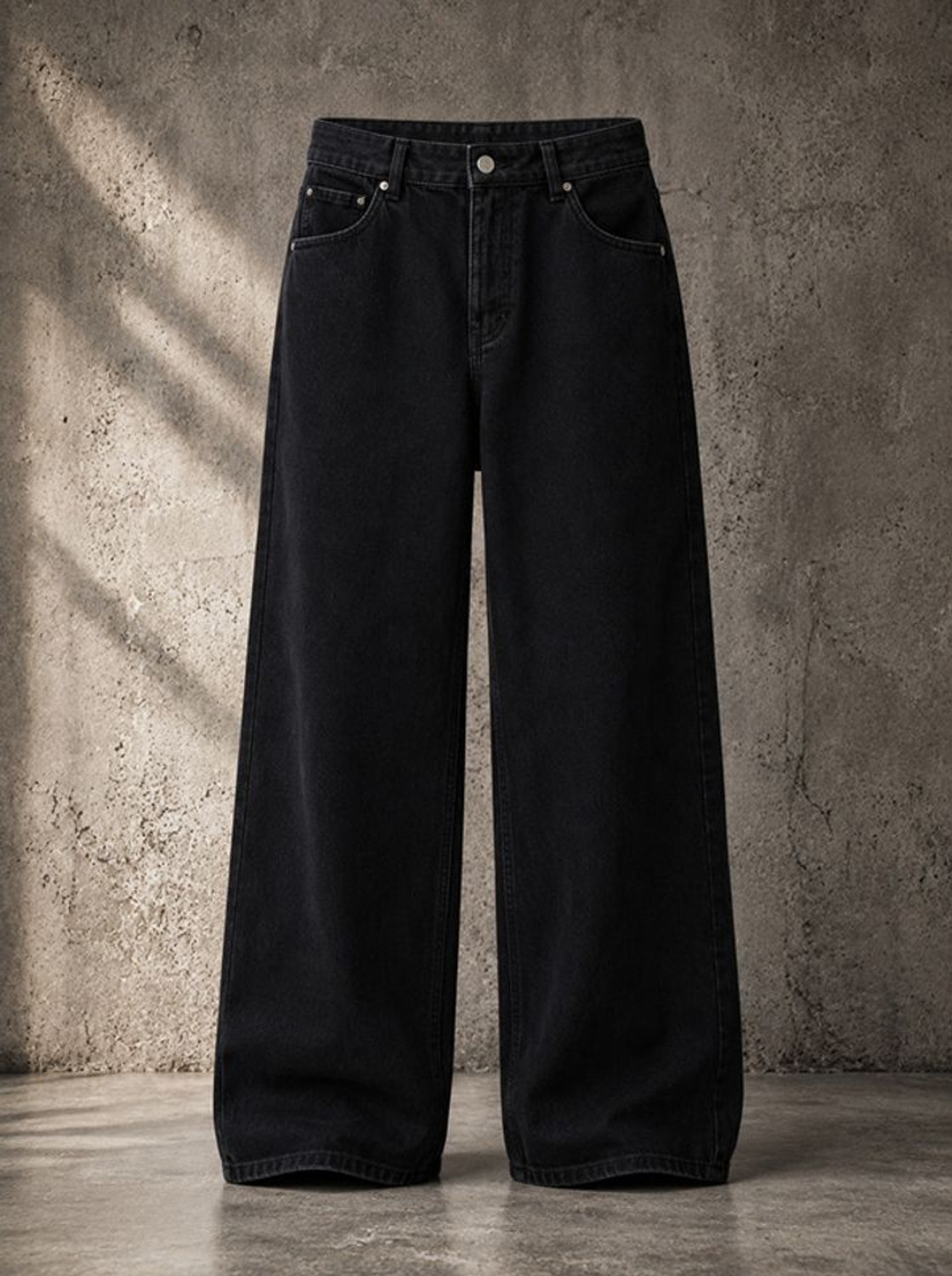Image of AzureAttire Straight Fit Men Black Jeans