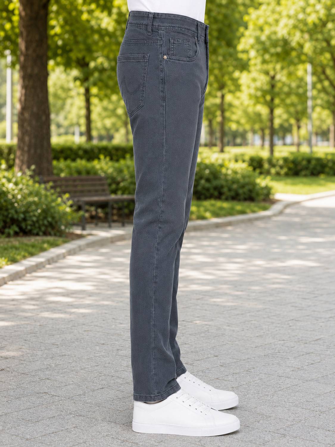 0-DEGREE Slim Men Grey Jeans - Image 3