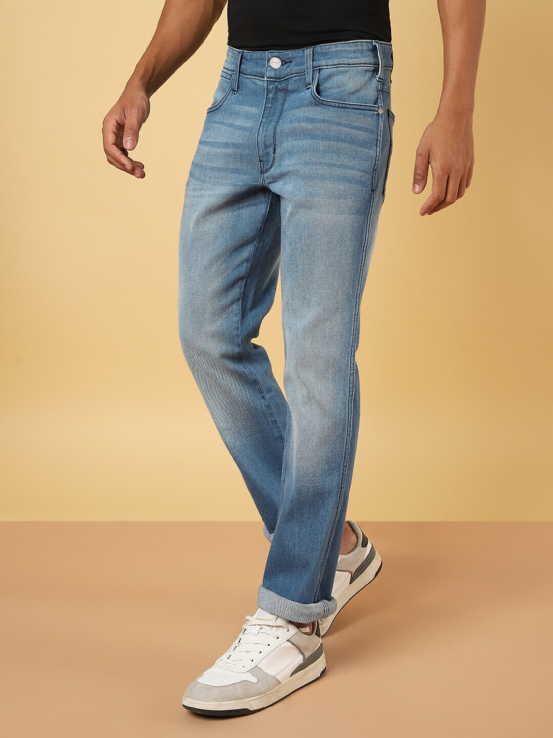 Image of Wrangler Regular Men Blue Jeans