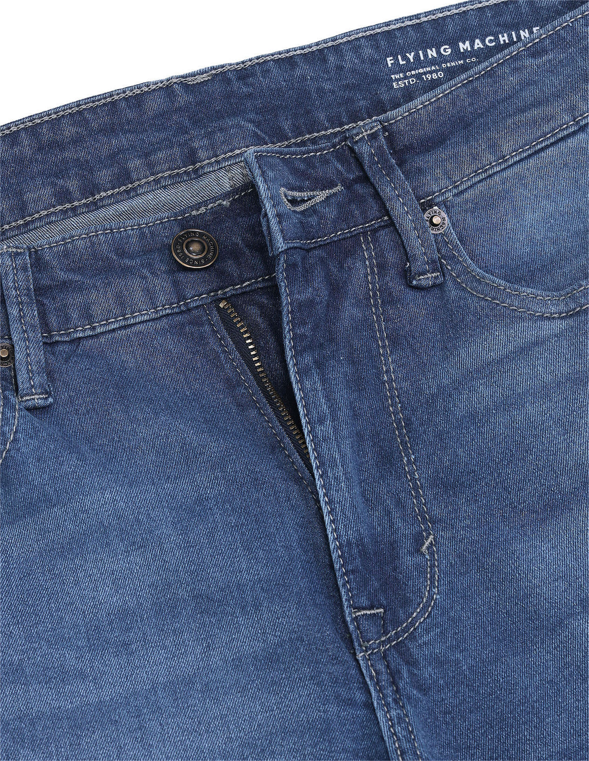 Image of FLYING MACHINE Straight Fit Men Blue Jeans