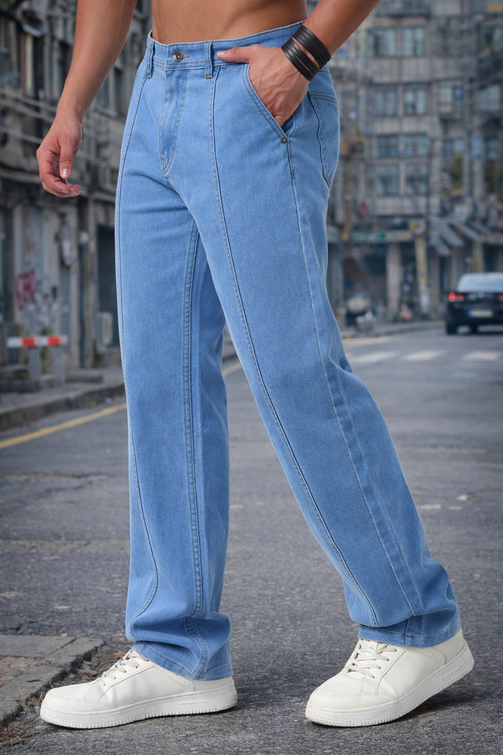 Image of DENIM LOOK Relaxed Fit Men Light Blue Jeans