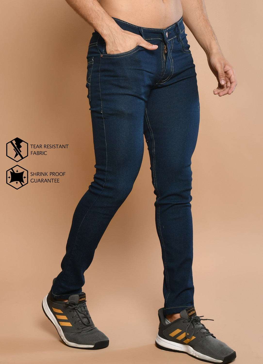 Image of RASSO Regular Men Dark Blue Jeans